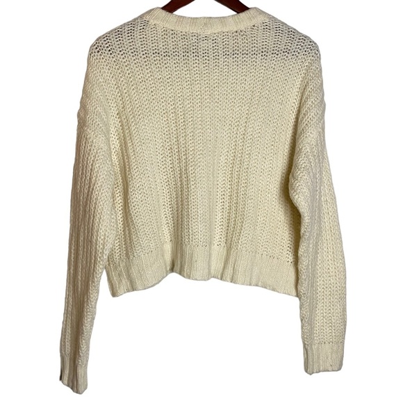 American Eagle Outfitters  Chunky Knit Drop Shoulders Oversized Crop Sweater S - Picture 2 of 16